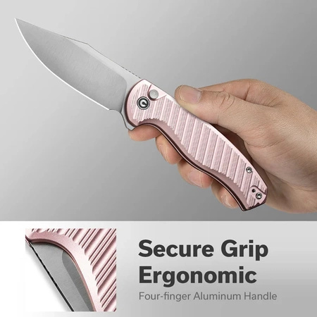 Civivi Stormhowl Light Pink Aluminum, Satin Nitro-V Folding Knife (C23040B-3)