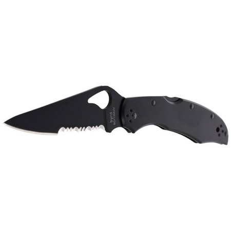 Spyderco Byrd Cara Cara 2 Stainless Black Blade Combination Folding Knife - BY03BKPS2