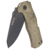 LionSteel TM1 Green Canvas Micarta Folding Knife, Black Sleipner by Molletta (TM1B CVG)