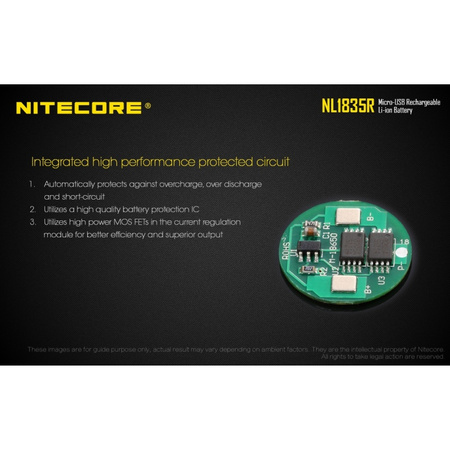 Nitecore NL1835R 3500mAh rechargeable battery