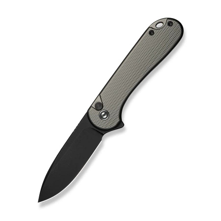 CIVIVI Button Lock Elementum II Gray Aluminum, Black Stonewashed Nitro-V (C18062PD-1)