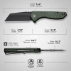 Civivi ExOne Green Canvas Micarta Folding Knife, Black Stonewashed Nitro-V by Brian Brown (C23036-3)