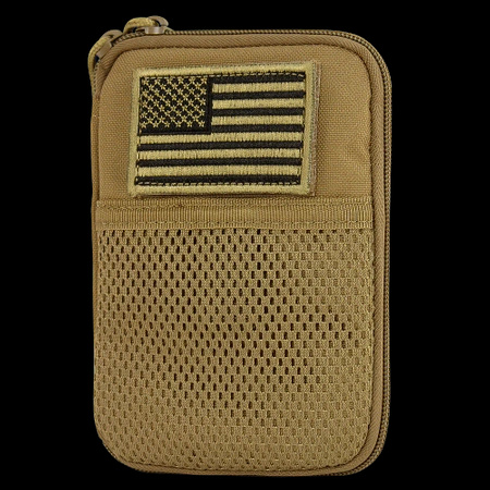 Condor EDC Pocket Pouch + US Flag Patch Organizer - Coyot Tan