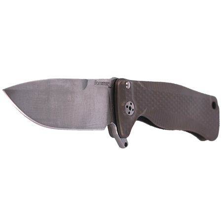 LionSteel SR22 Titanium Bronze, Satin Blade Folding Knife (SR22 B)