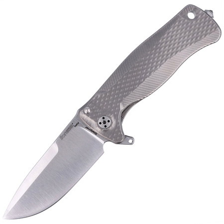 LionSteel Grey Titanium Folding Knife, Satin Sleipner by Molletta (SR22 G)