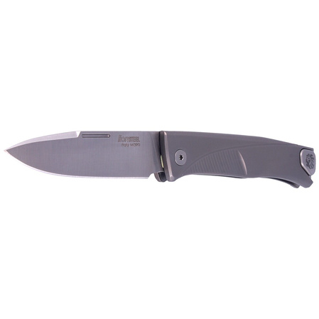 LionSteel Thrill Grey Titanium, Satin M390 folding knife by Molletta (TL GY)