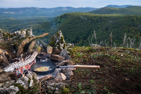 Muurikka Black Carbon Steel Folding Frying Pan Campfire Pan