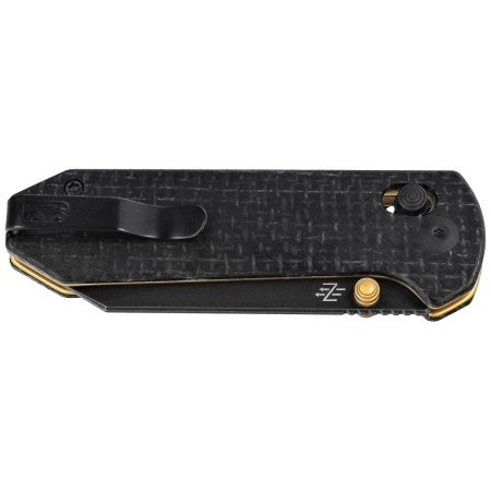 Civivi Yonder Black Burlap Micarta Folding Knife, Blackstonewashed 14C28N by Zac Whitmore (C23073B-2)