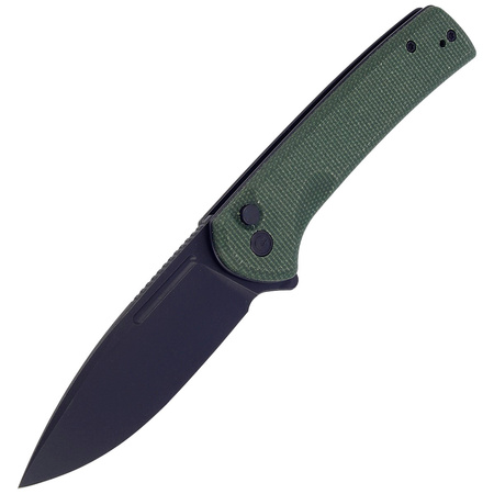 CIVIVI Conspirator Green Micarta Knife, Black Stonewashed (C21006-2)