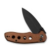 Civivi Triptych Guibourtia Wood Folding Knife, Black Stonewashed 14C28N (C23085B-3)