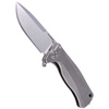 LionSteel Grey Titanium Folding Knife, Satin Sleipner by Molletta (SR22 G)