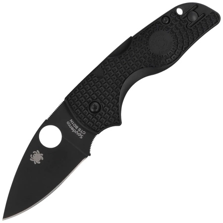 Spyderco Lil' Native Lightweight Black FRN, Black DLC CTS BD1N Folding Knife by Eric Glesser (C230PBBK)