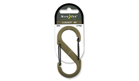 Nite Ize Carabiner - S-Biner #4 - Plastic Black Gate - Coyote