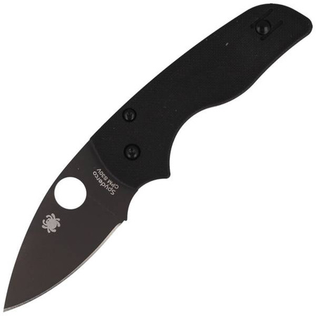 Spyderco Lil' Native G-10 Black/Black Blade Plain Folding Knife (C230GPBBK)