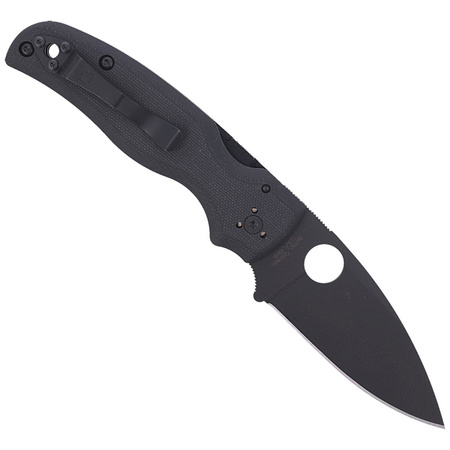 Spyderco Shaman G-10 Black / Black Blade Plain Folding Knife (C229GPBK)