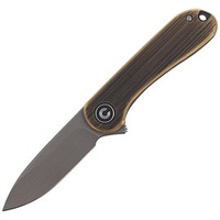 CIVIVI Mini Elementum Black Brass, Gray Hand Rubbed Knife (C18062Q-1)
