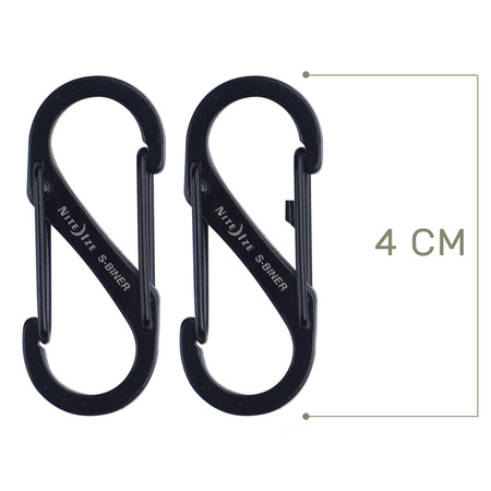 Nite Ize Carabiner - S-Biner #1 - 2 Pack- Black