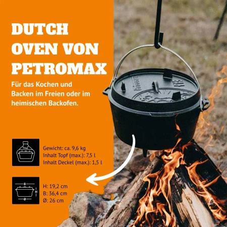 Petromax Cast Iron Spirit Oven FT9-T without feet