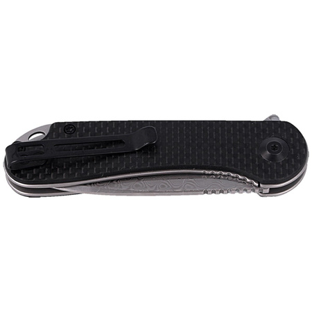 CIVIVI Elementum Flipper knife Twill Carbon Fiber / Black G10, Damascus (C907DS)