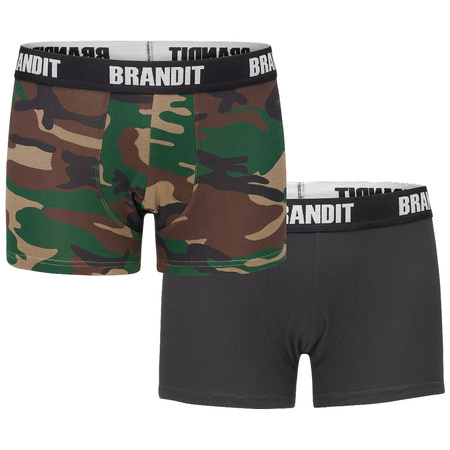 Brandit - Brandit Logo men's boxer shorts - two-pack - camouflage/black