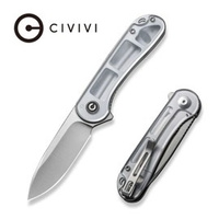 Civivi Elementum Flipper Folding Knife Polished Lexan, Satin D2 (C907A-7)