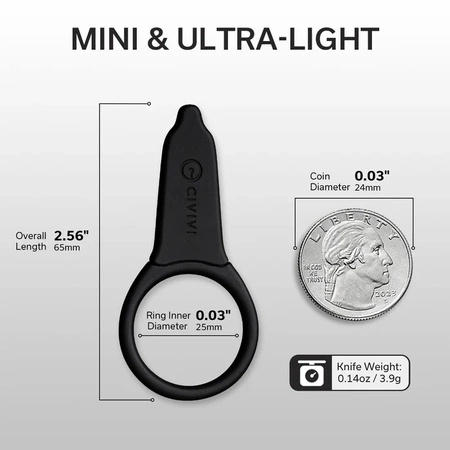 Civivi Quick Snip Black ABS with Rubber Coating, 6Cr13 (C22022A-1) neck knife