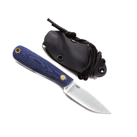 Brisa Necker 70 F knife - Blue Jeans Micarta - Kydex scabbard