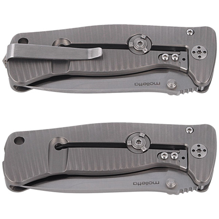 LionSteel SR2 Titanium Grey, Satin Blade Folding Knife (SR2 G)