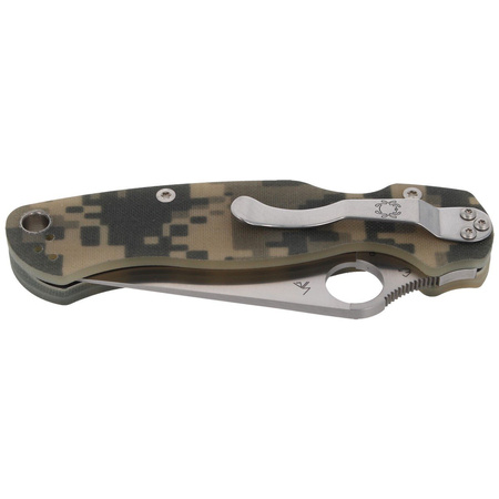 Spyderco Para Military 2 G-10 Camo Plain Folding Knife - C81GPCMO2