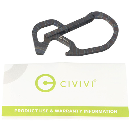 CIVIVI Click Carabiner Keychain Multi-Tool, Flamed Titanium (CA-01B)