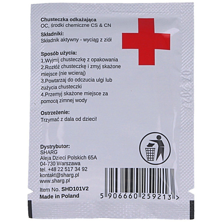 Decontamination wipe - Neutralizes the effects of pepper gas (SHD101V2)