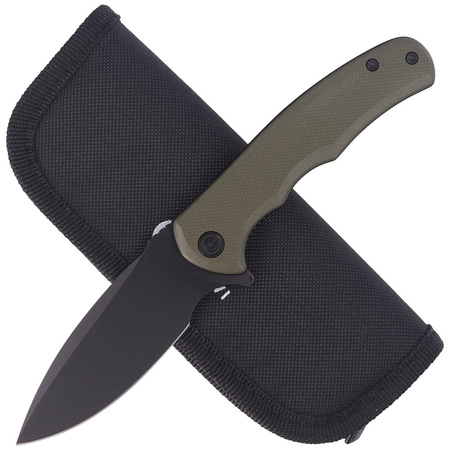Civivi Mini Praxis OD Green G10 Folding Knife, Black Stonewashed D2 (C18026C-1CP)