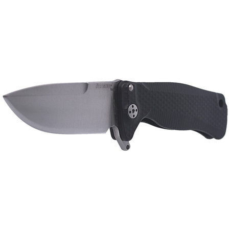 LionSteel SR22A Aluminum Black / Satin Blade Folding Knife (SR22A BS)