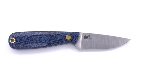 Brisa Necker 70 Flat knife - Blue Jeans Micarta - Leather scabbard