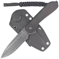 Civivi Elementum Fixed Tactical Black Ebony Wood knife, Damascus (C2105-DS1)