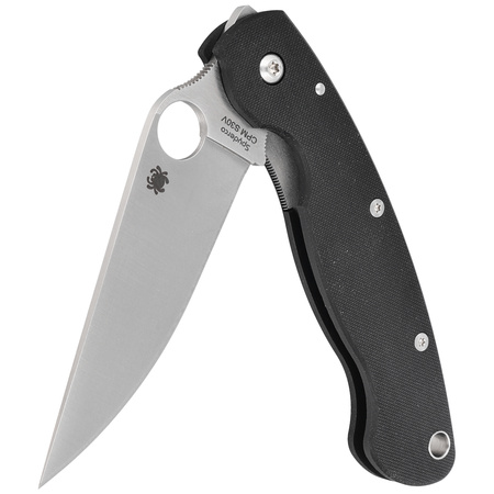 Spyderco Military Model G-10 Black Plain Folding Knife (C36GPE)