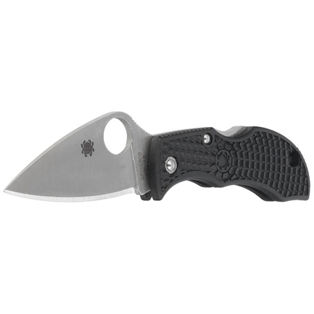 Spyderco Manbug Leaf Black Lightweight FRN Folding Knife, Satin Plain VG-10 by Sal Glesser (MBKLFP)