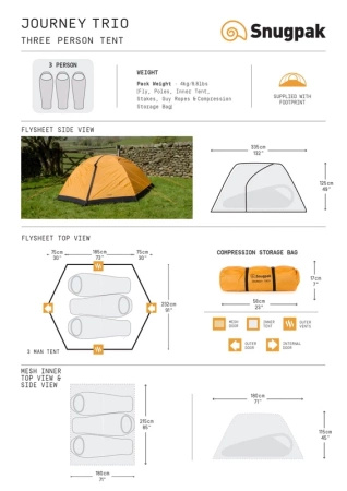 Snugpak Journey Trio Orange Tent