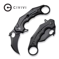 Civivi Incisor II Black Aluminum, Black Nitro-V Folding Karambit Knife (C16016B-1)