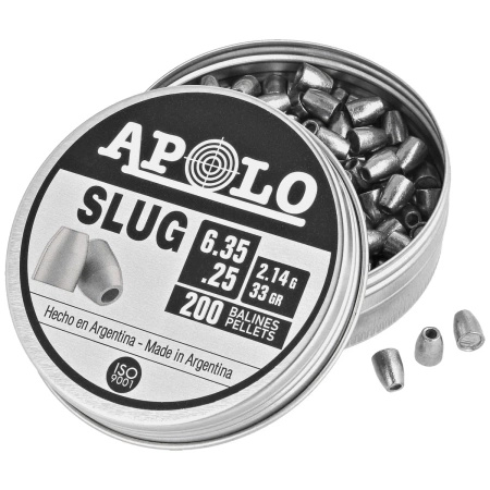 Apolo Slug 33 6.35 mm shotgun shell, 200 rounds. 2.14g/33.0gr (19303)