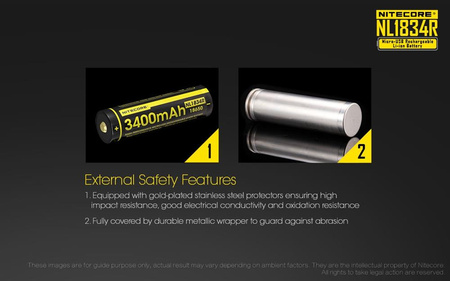 Nitecore 18650 Micro USB Battery NL1834R 3400mAh