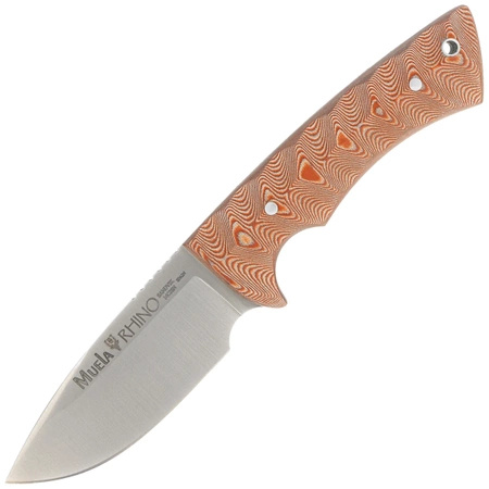 Muela Rhino Brown Canvas Micarta, Satin X50CrMoV15 Knife (RHINO-10SV.C/K)