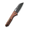 Civivi Nugz Guivourtia Wood Folding Knife, Black Stonewasahed 14C28N by Matthew Wehrwein (C23060-3)