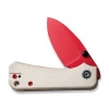 CIVIVI Baby Banter Ivoryl G10 knife, Red Painted Nitro-V by Ben Petersen (C19068S-7)