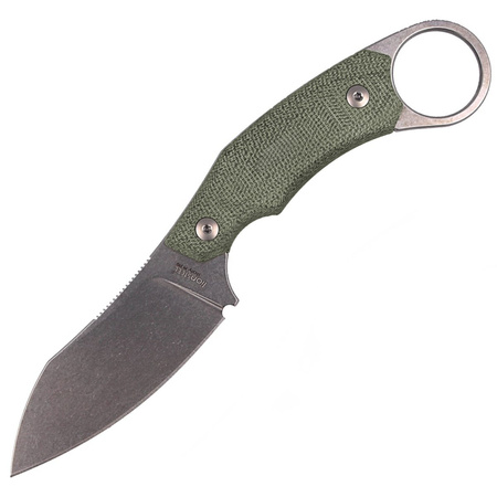 LionSteel H1 Karambit Canvas Green, Stone Washed Blade (H1 CVG) Knife