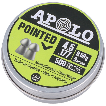Apolo Pointed 4.52 mm shot, 500 rounds. 0.60g/9.0gr (19101-2)