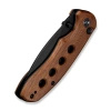 Civivi Triptych Guibourtia Wood Folding Knife, Black Stonewashed 14C28N (C23085B-3)