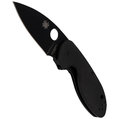 Spyderco Efficient G-10 Black / Black Blade Plain Folding Knife - C216GPBBK