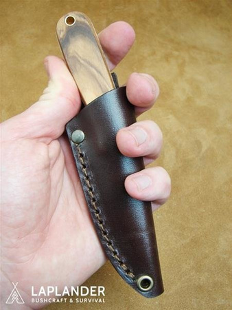 Brisa Necker 70 Flat knife - Olive - Leather scabbard