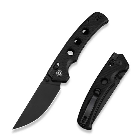 Civivi Noctis Black G10 Folding Knife, Black Stonewashed Nitro-V (C24020C-1)